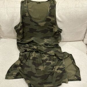 Lucky Brand green camo tank dress XL